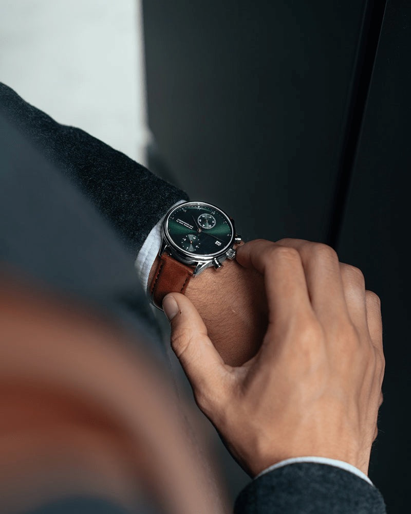 AV86 : 1815 CHRONOGRAPH - STEEL GREEN SUNRAY