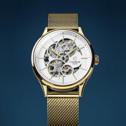 CHARLIE PARIS WATCH: INITIAL 36 OPENWORK GOLD