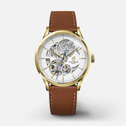 CHARLIE PARIS WATCH: INITIAL 36 OPENWORK GOLD