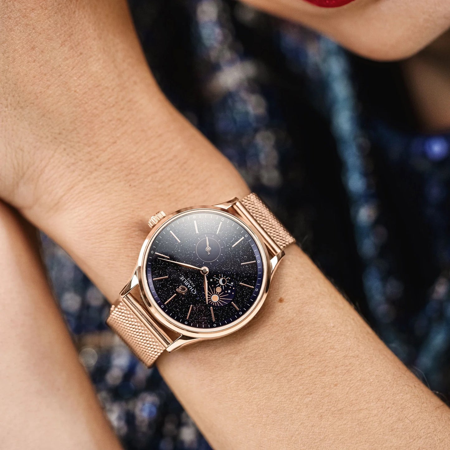 CHARLIE PARIS : INITIAL 36 JOUR/NUIT AVENTURINE OR ROSE