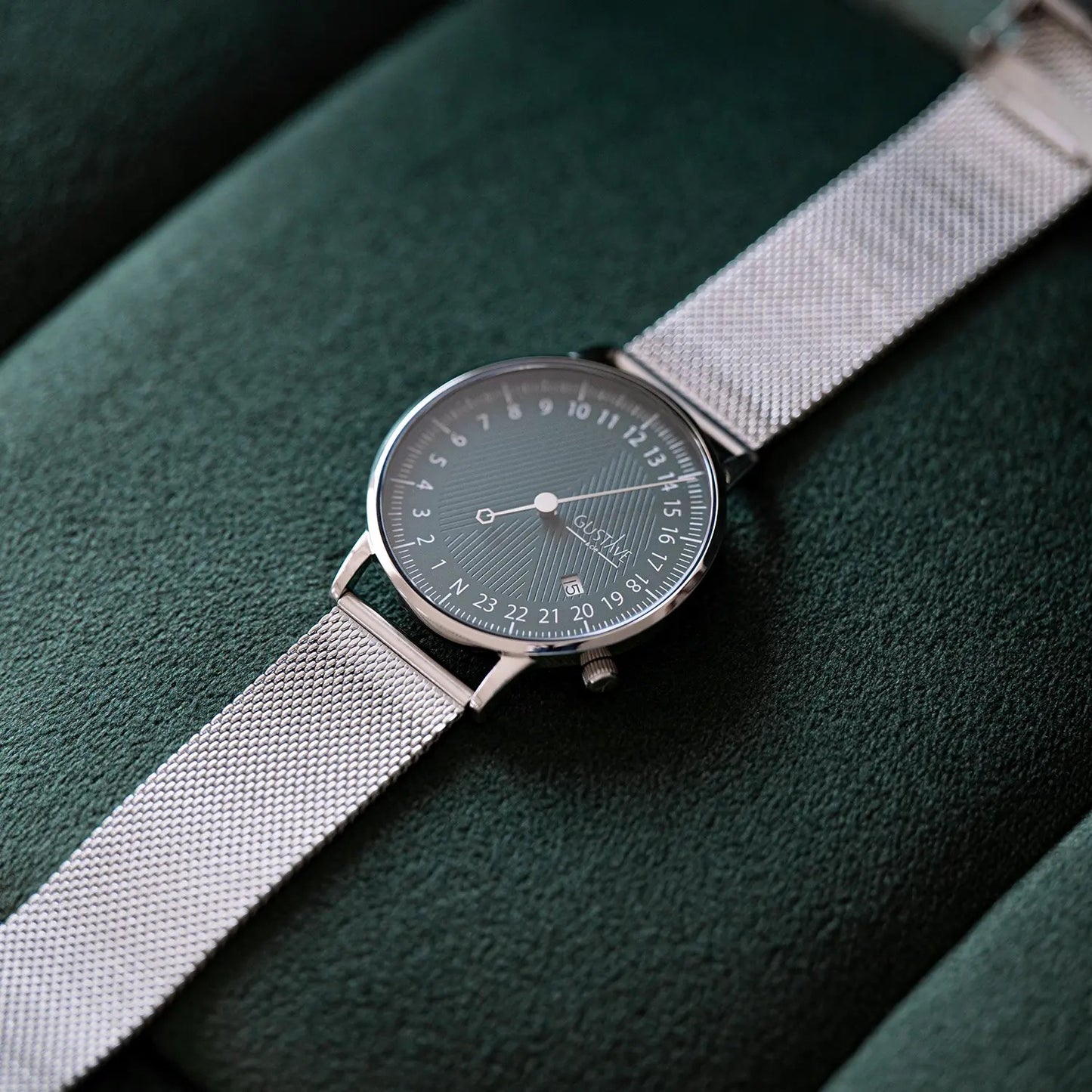 GUSTAVE: ANDRÉ 24H - GREEN DIAL - SILVER CASE