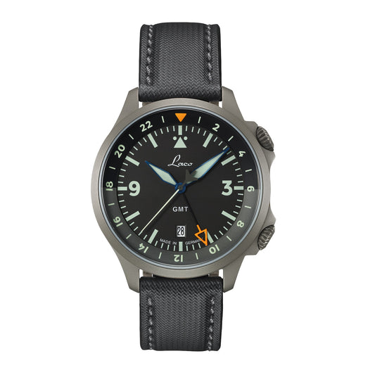 MONTRE LACO : PILOT WATCHES SPECIAL MODELS FRANKFURT GMT AUTOMATIQUE NOIR 862120.2