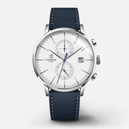CHARLIE PARIS : HORIZON CHRONOGRAPHE BLANC