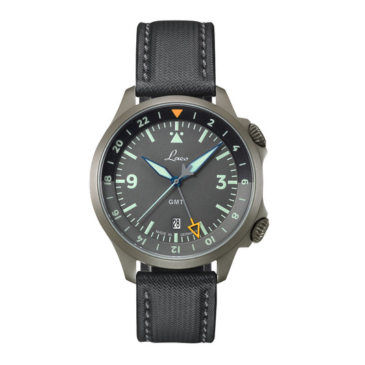 MONTRE LACO : PILOT WATCHES SPECIAL MODELS FRANKFURT GMT AUTOMATIQUE GRIS 862121.2