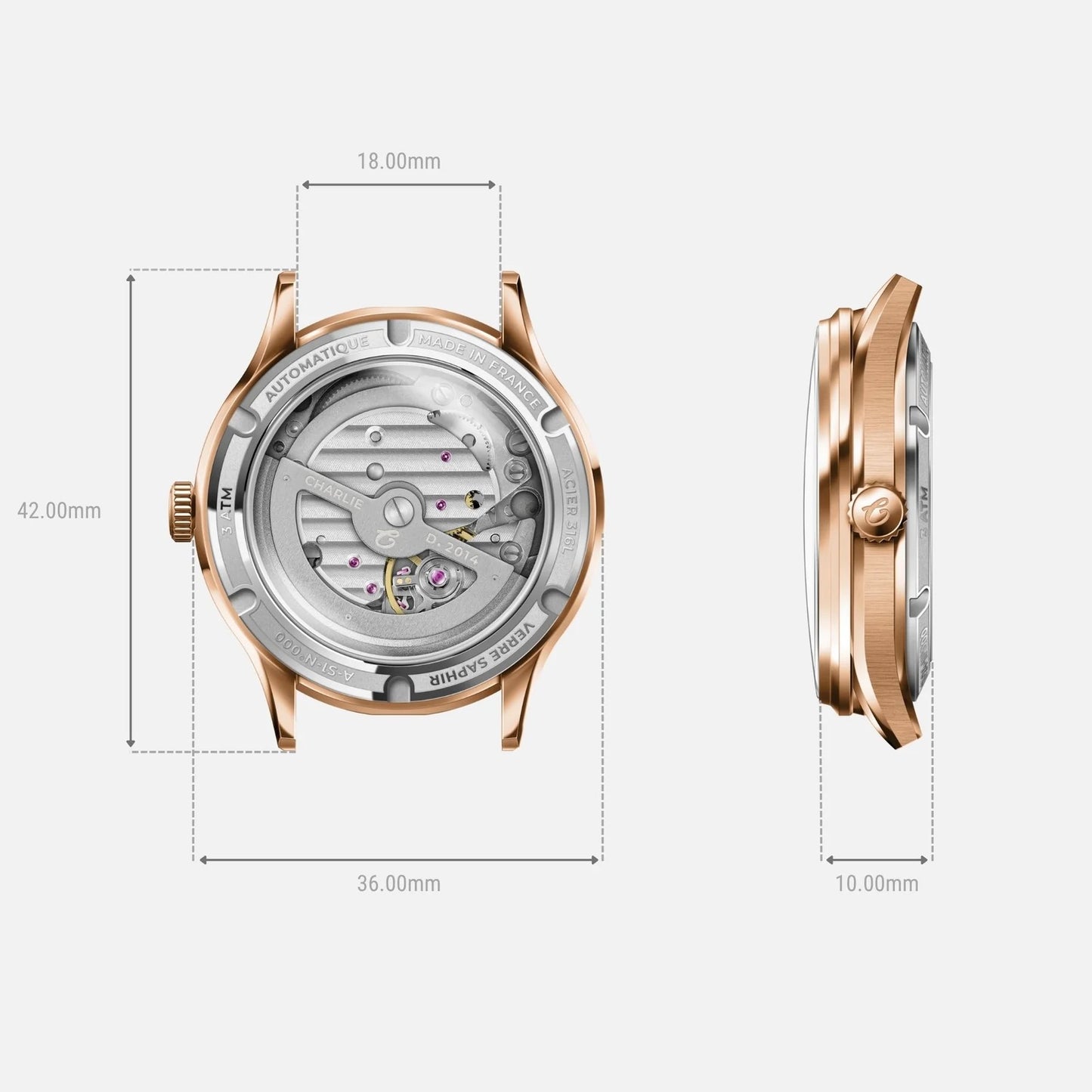 CHARLIE PARIS : INITIAL 36 JOUR/NUIT OR ROSE