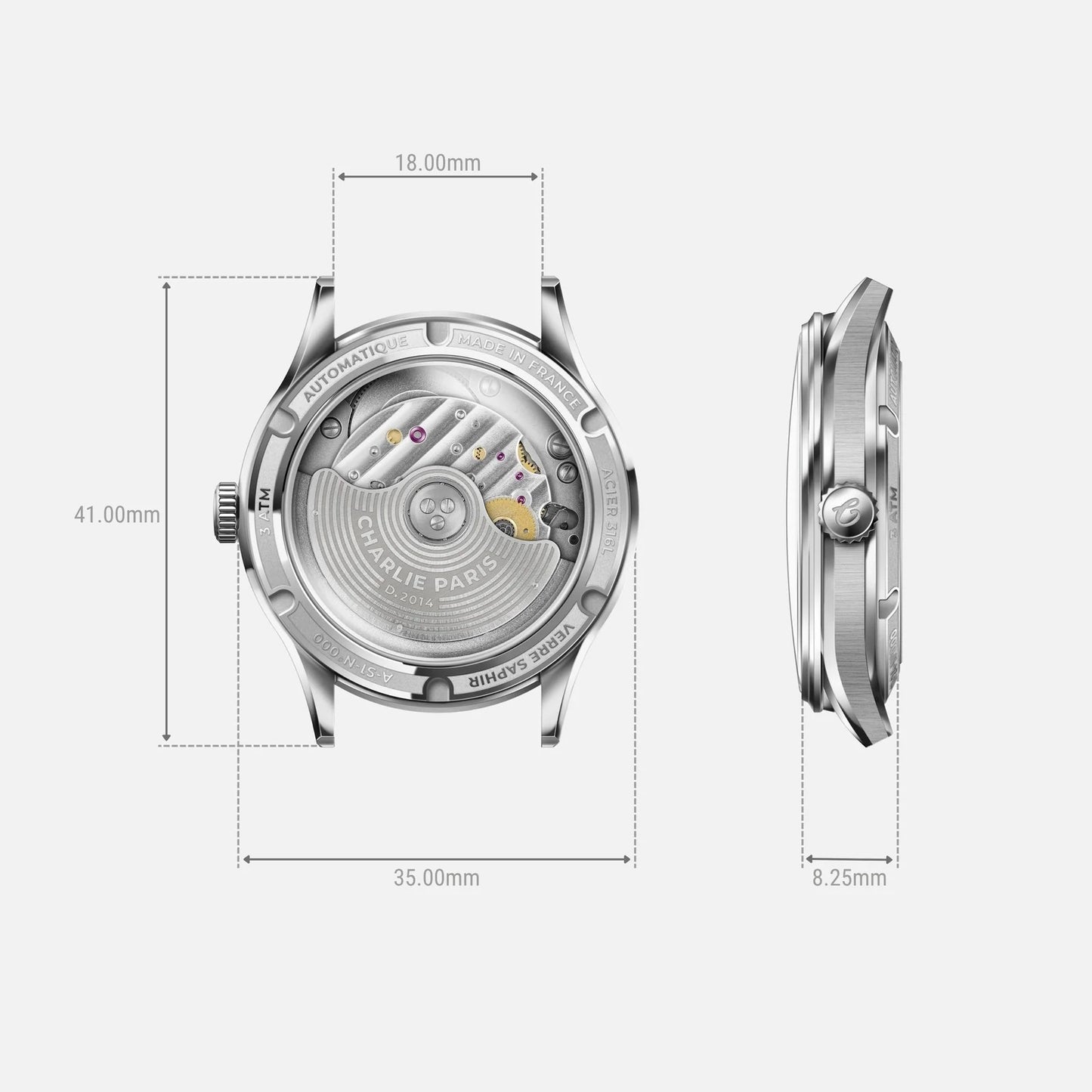 CHARLIE PARIS WATCH: INITIAL 35 STEEL