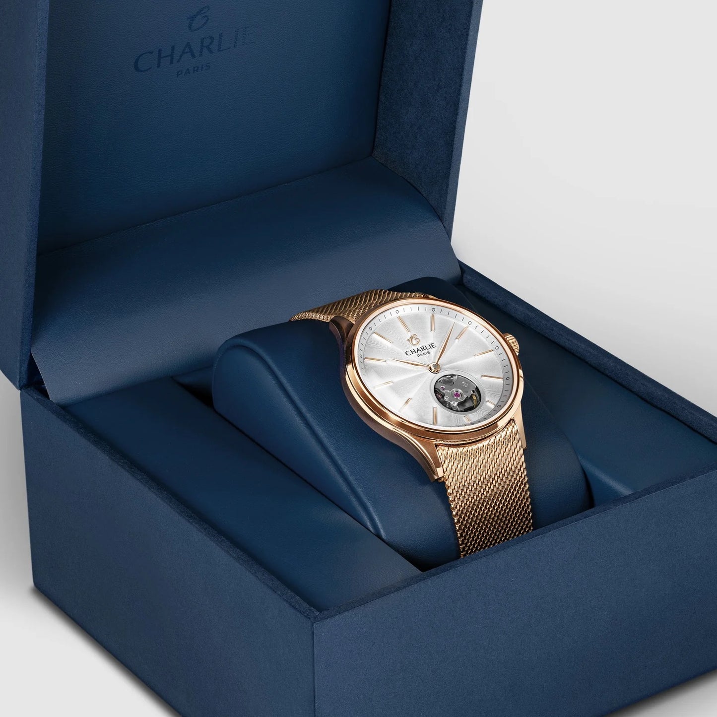 CHARLIE PARIS WATCH: INITIAL 35 OPEN HEART ROSE GOLD