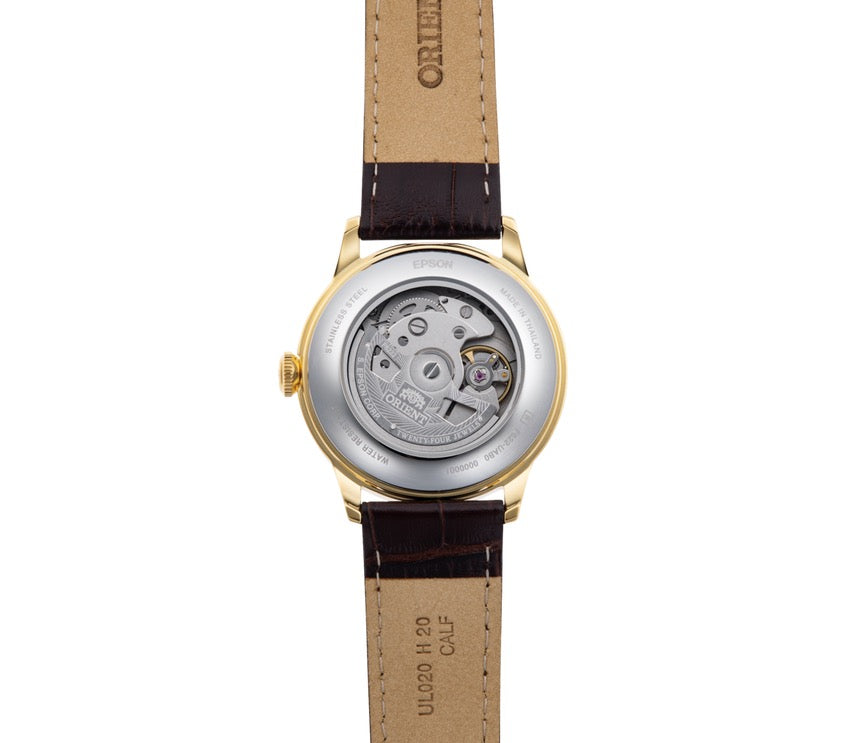 ORIENT : BAMBINO 38MM PETITE SECONDE BLANC & OR RA-AP0106S