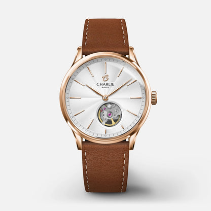 CHARLIE PARIS WATCH: INITIAL 35 OPEN HEART ROSE GOLD