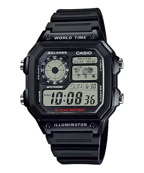 CASIO - WORLDTIME : AE-1200WH-1AV