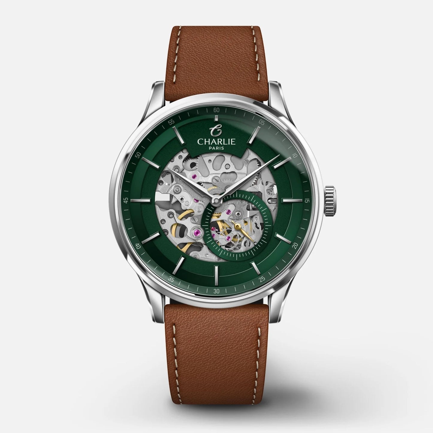 CHARLIE PARIS WATCH: INITIAL GREEN SKELETON