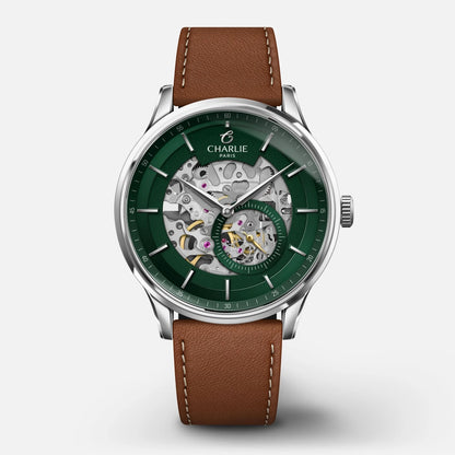 CHARLIE PARIS WATCH: INITIAL GREEN SKELETON