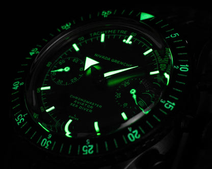 NIVADA GRENCHEN - CHRONOMASTER FULL BLACK - RUBBER - EDITION LIMITÉE 50 PIÈCES