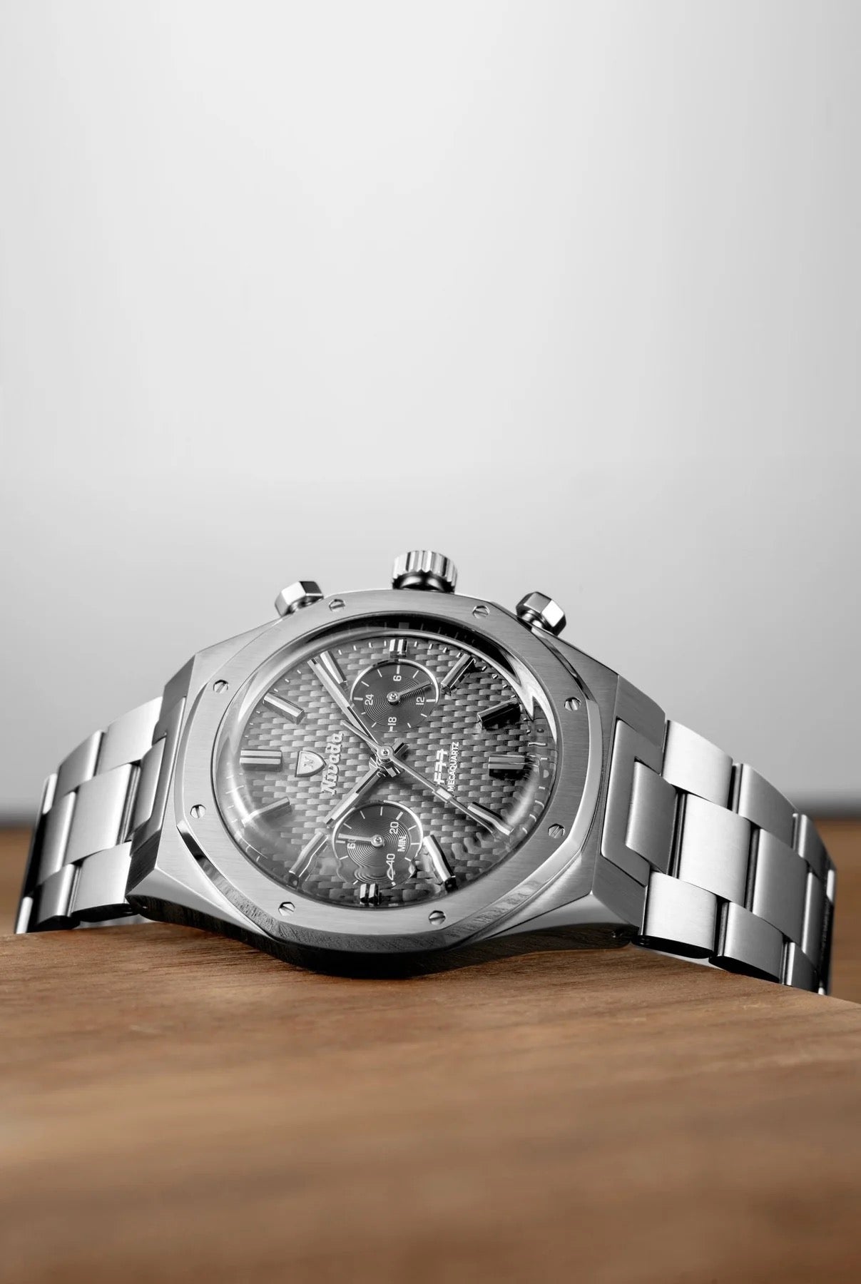 RELOJ NIVADA GRENCHEN: F77 CHRONO MECAQUARTZ GRIS 38MM