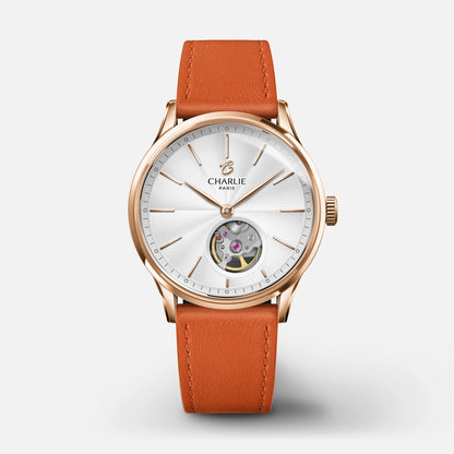 CHARLIE PARIS WATCH: INITIAL 35 OPEN HEART ROSE GOLD