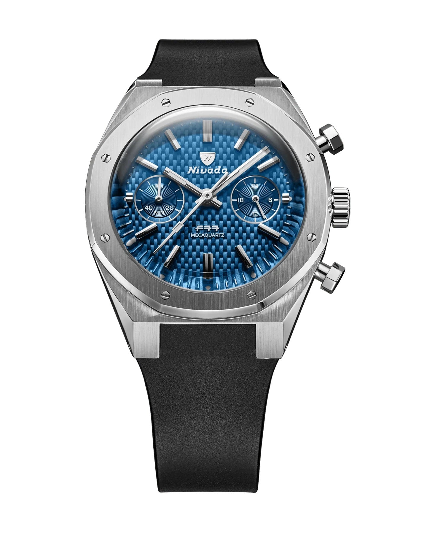 RELOJ NIVADA GRENCHEN: F77 CHRONO MECAQUARTZ AZUL 38MM