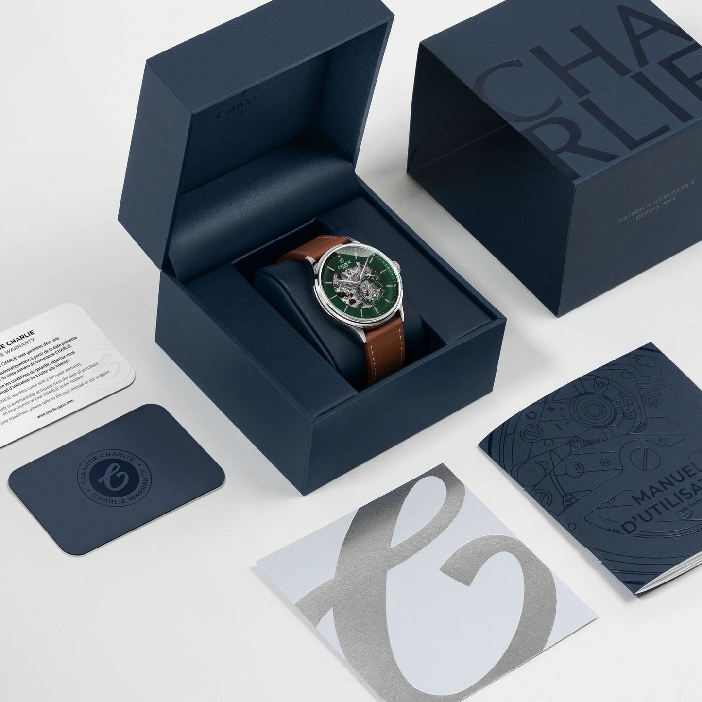 CHARLIE PARIS WATCH: INITIAL GREEN SKELETON