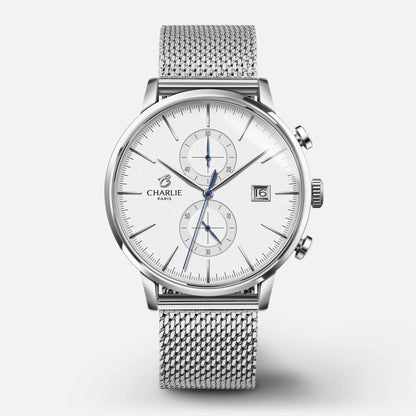 CHARLIE PARIS : HORIZON CHRONOGRAPHE BLANC