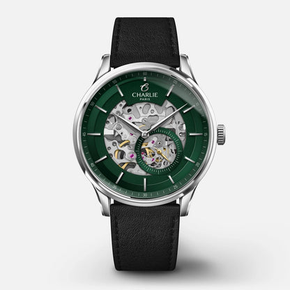 CHARLIE PARIS WATCH: INITIAL GREEN SKELETON