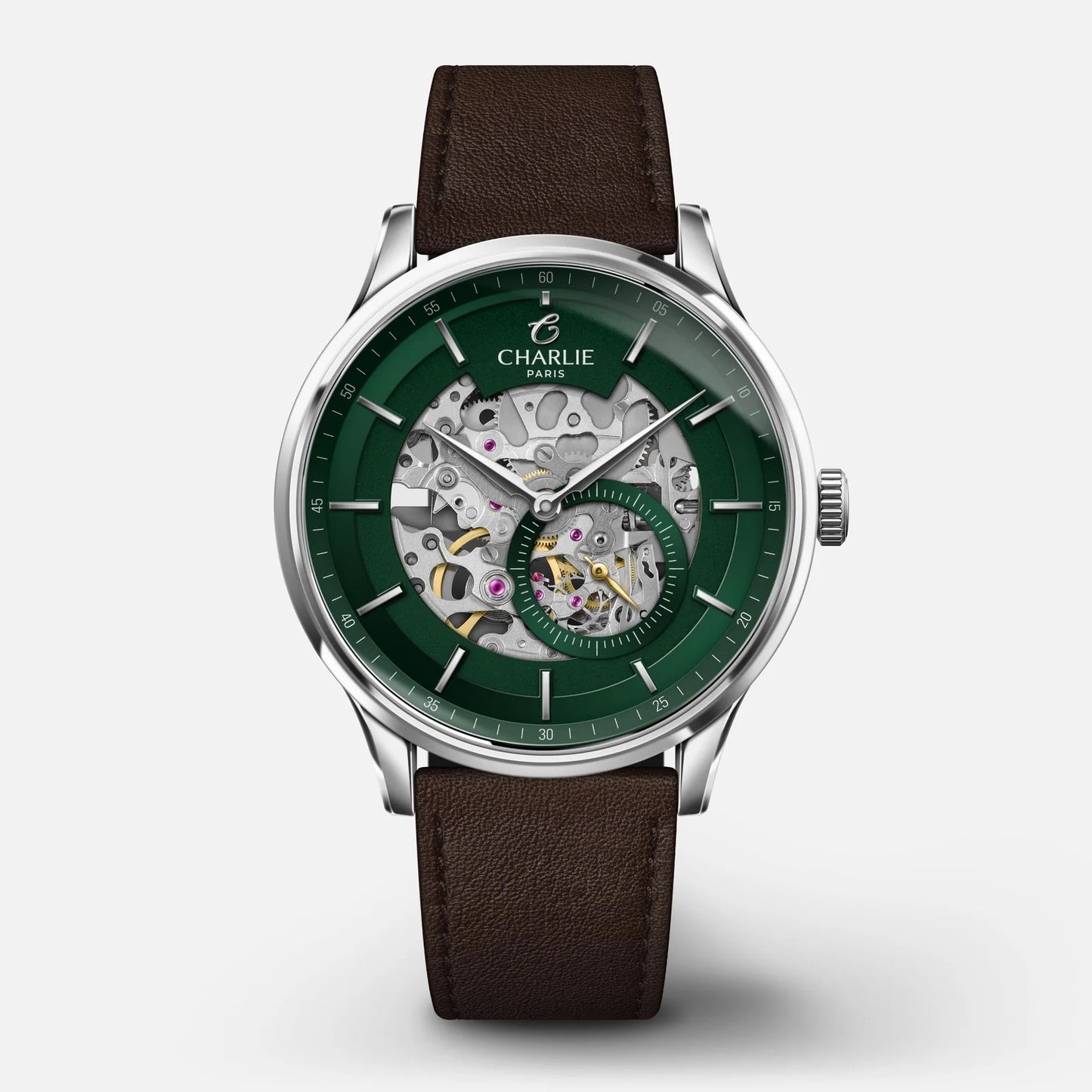 CHARLIE PARIS WATCH: INITIAL GREEN SKELETON