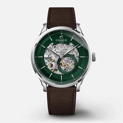 CHARLIE PARIS WATCH: INITIAL GREEN SKELETON