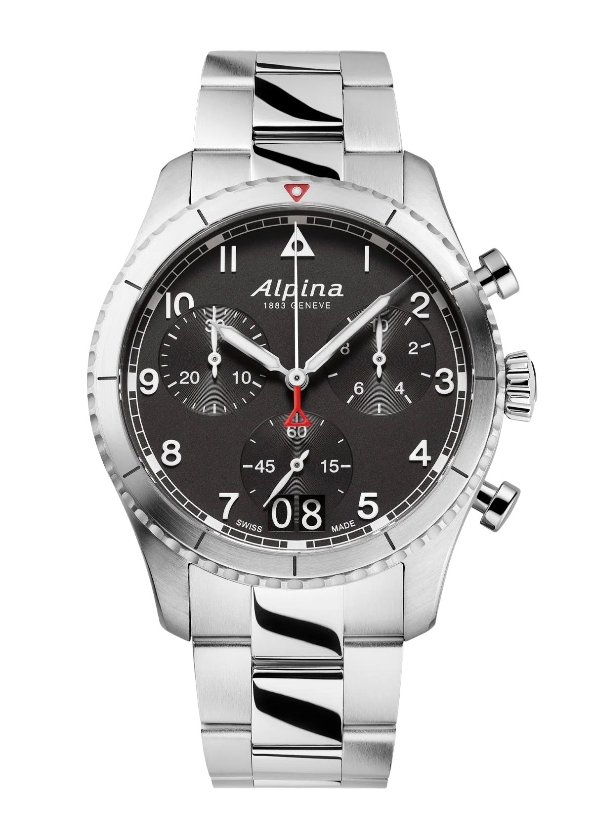 ALPINA WATCH: STARTIMER PILOT QUARTZ CHRONOGRAPH BIG DATE - BLACK