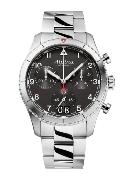 ALPINA WATCH: STARTIMER PILOT QUARTZ CHRONOGRAPH BIG DATE - BLACK