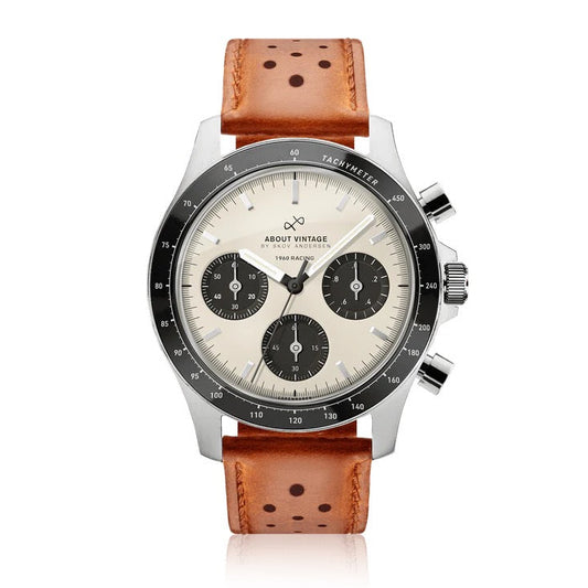 AV86 : 1960 RACING CHRONOGRAPHE - STEEL / OFF WHITE & BLACK