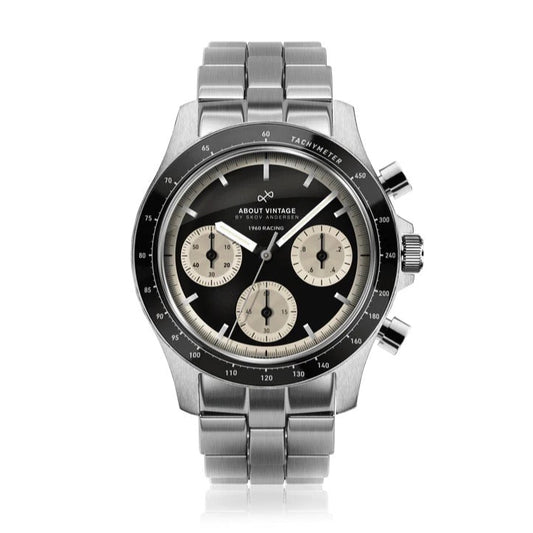 AV86 : 1960 RACING CHRONOGRAPHE - STEEL / BLACK & OFF WHITE