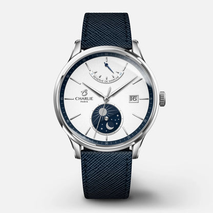 RELOJ CHARLIE PARIS: INITIAL DÍA/NOCHE BLANCO Y AZUL 