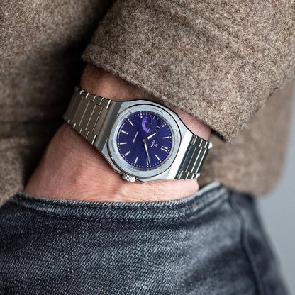 MONTRE YEMA : WRISTMASTER SLIM PETITE SECONDE BLEU CMM.29