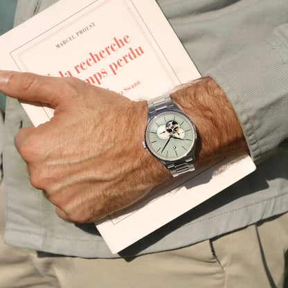 MONTRE CHARLIE PARIS : INITIAL CŒUR OUVERT SPRING GREEN