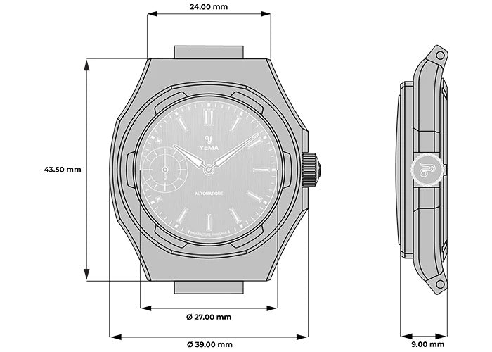 MONTRE YEMA : WRISTMASTER SLIM PETITE SECONDE BLEU CMM.29