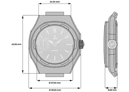 MONTRE YEMA : WRISTMASTER SLIM PETITE SECONDE BLEU CMM.29