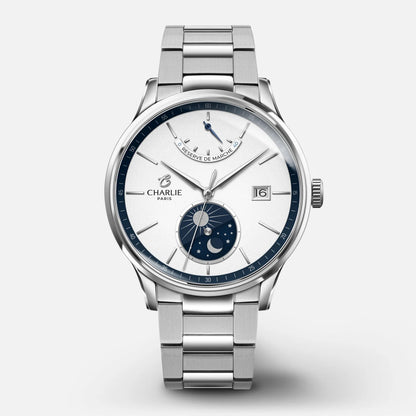 RELOJ CHARLIE PARIS: INITIAL DÍA/NOCHE BLANCO Y AZUL 