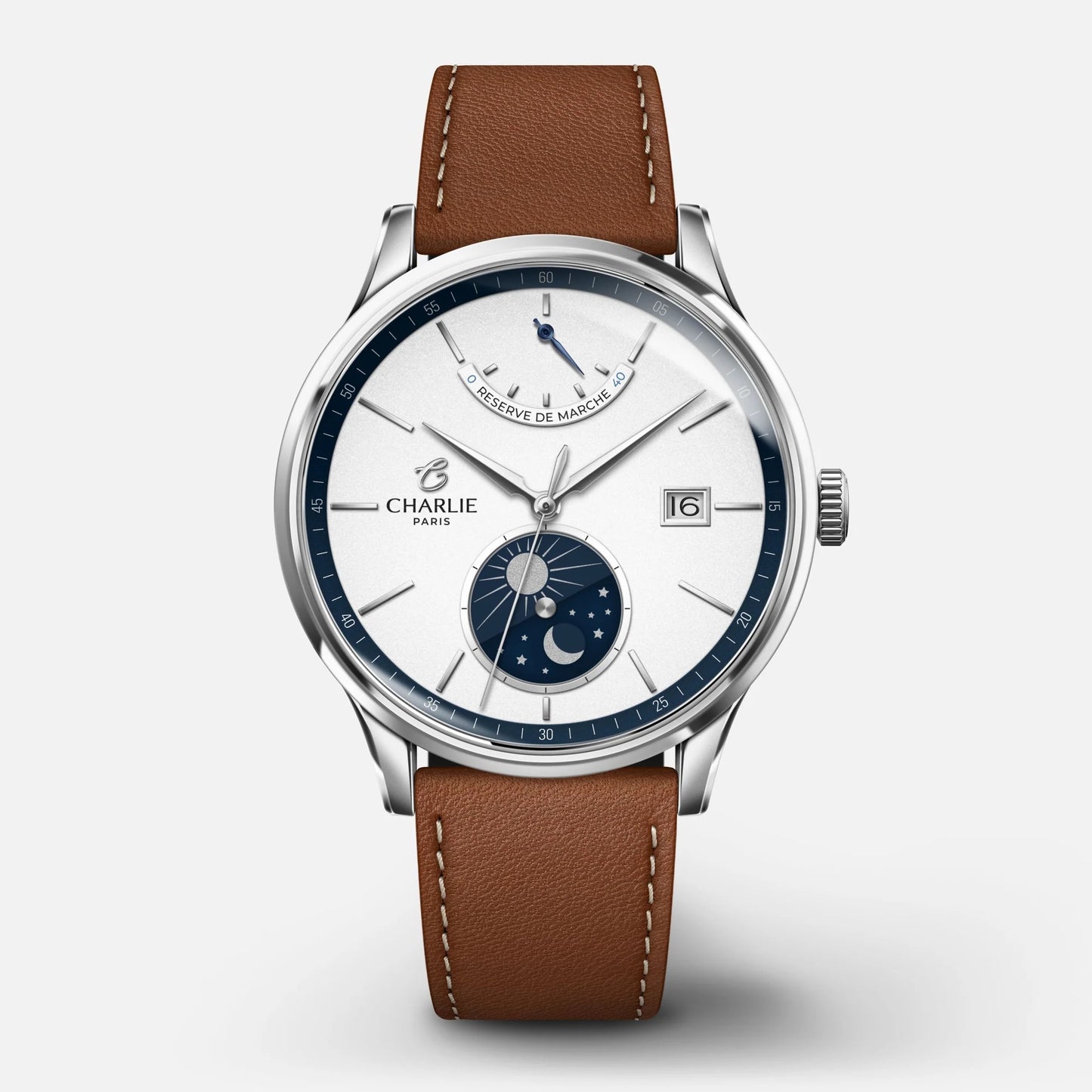 RELOJ CHARLIE PARIS: INITIAL DÍA/NOCHE BLANCO Y AZUL 