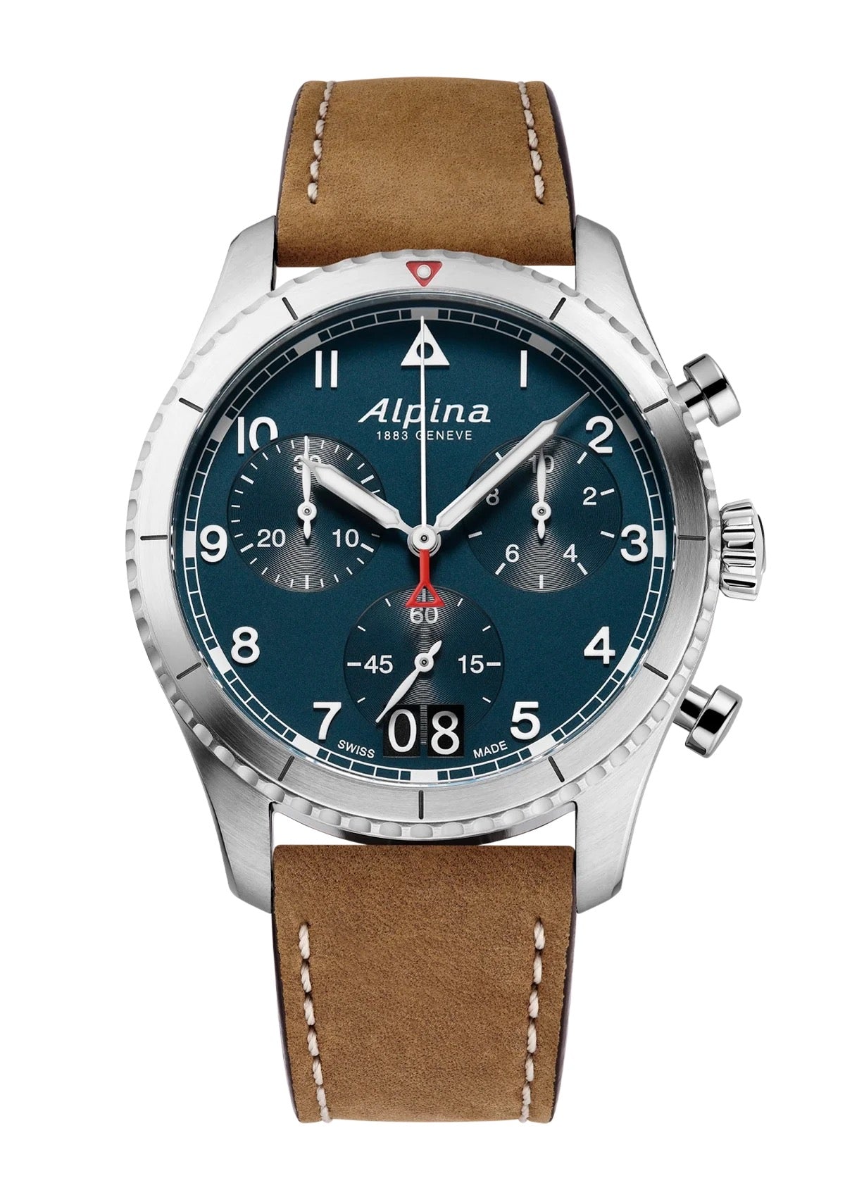 ALPINA WATCH: STARTIMER PILOT QUARTZ CHRONOGRAPH BIG DATE PETROLEUM BLUE