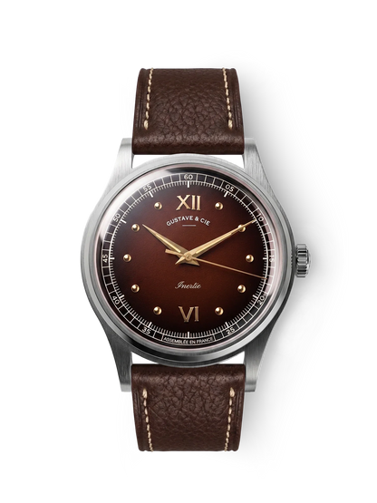 Gustave Léon marron, bracelet Cuir Marron Chocolat Grainé