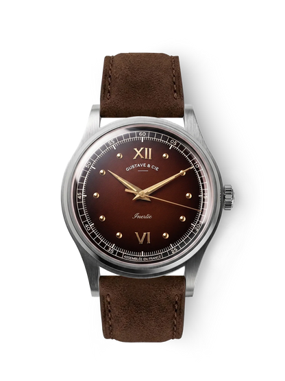 Gustave Léon marron, bracelet Cuir Nubuck Marron Chocolat