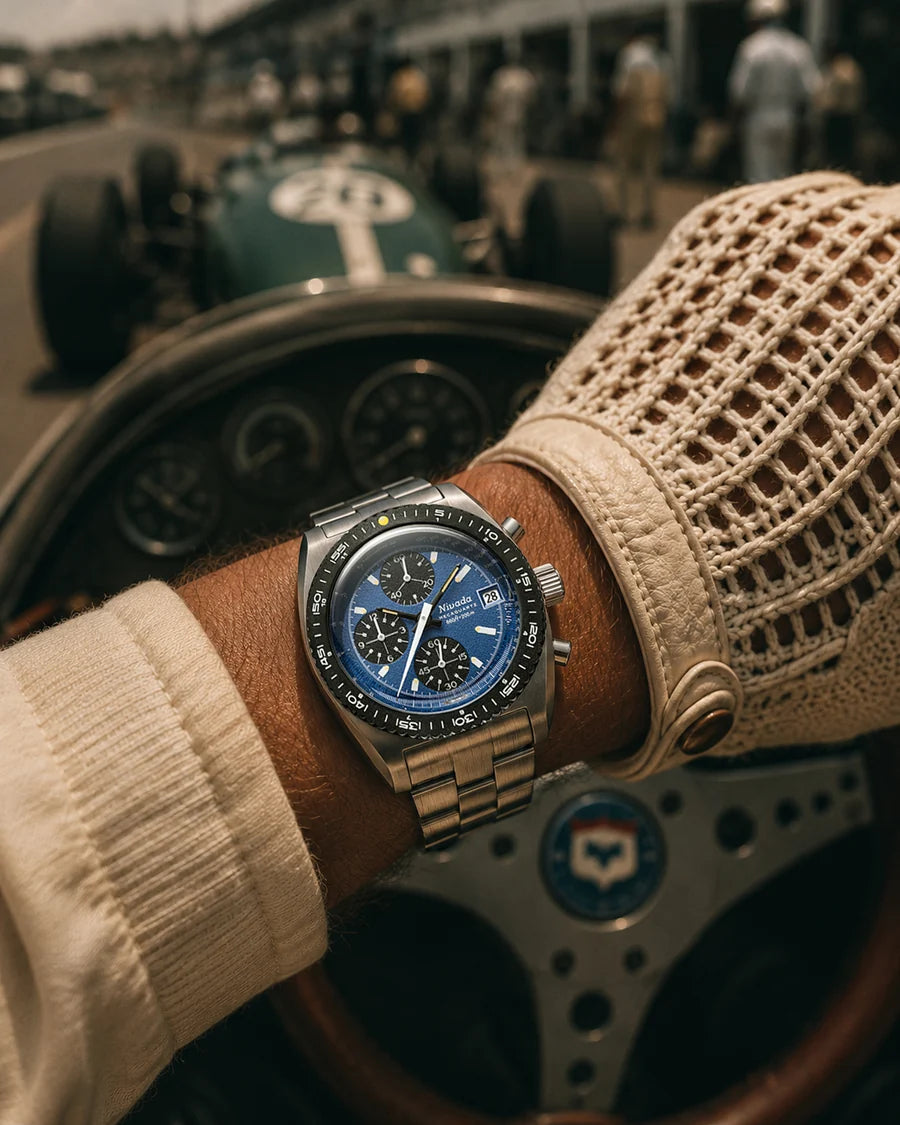 Montre Nivada Grenchen : Autochron Mecaquartz Bleu