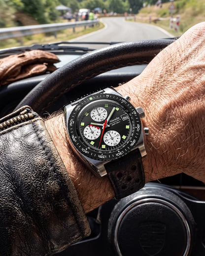 Nivada Grenchen Watch: Autochron Mecaquartz Reverse Panda