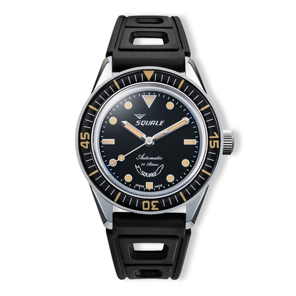 Squale SUB-37 Légende — bracelet caoutchouc noir — vue de face