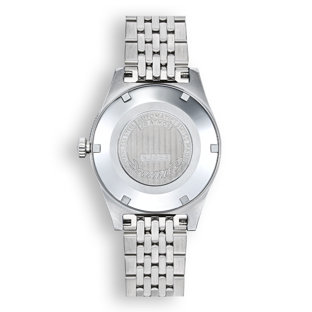 Squale Super Squale Sunray marron — bracelet acier — vue de dos