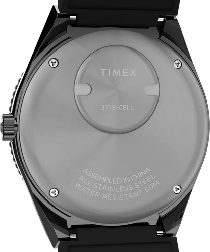 Timex : Q Timex GMT noir 38 mm, vue de présentation