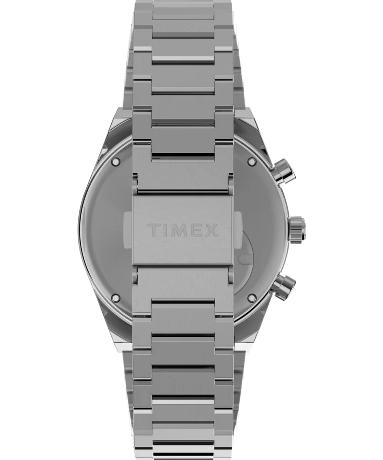 Timex : Q Timex Falcon Eye chronographe bleu 40 mm, vue de présentation