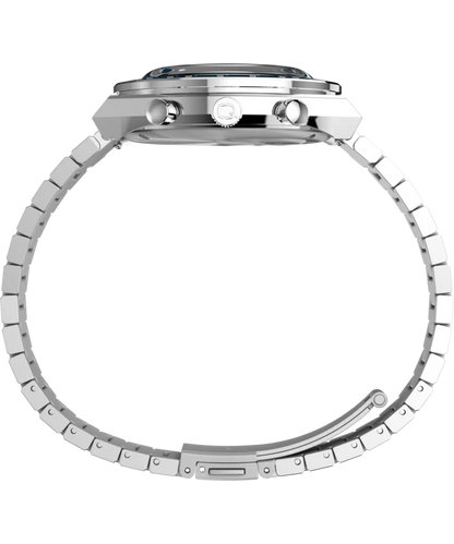 Timex : Q Timex chronographe bleu 40 mm, vue de profil