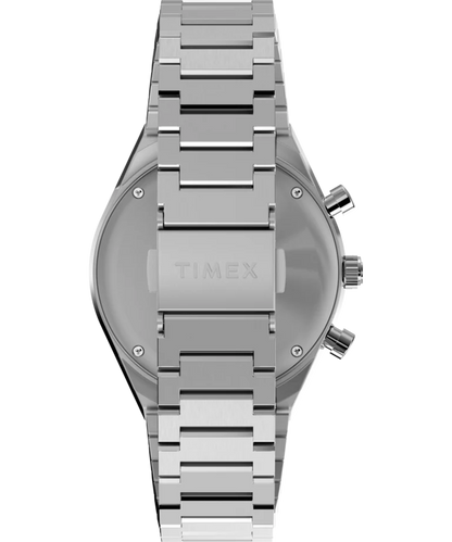 Timex : Q Timex chronographe bleu 40 mm, vue de présentation