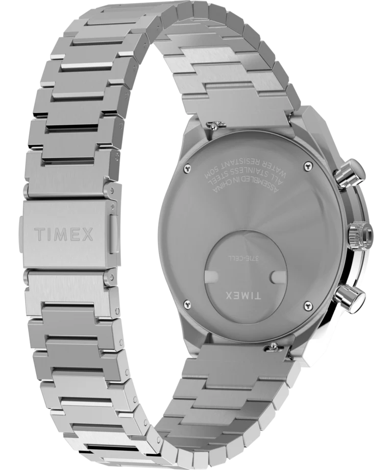 Timex : Q Timex chronographe bleu 40 mm, vue de présentation