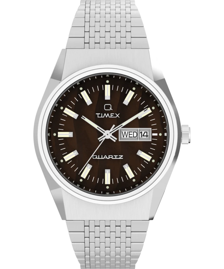 Timex : Q Timex Falcon Eye marron 38 mm, vue de face