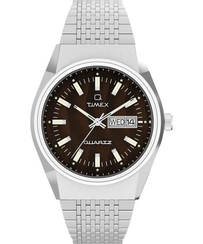 Timex : Q Timex Falcon Eye marron 38 mm, vue de face